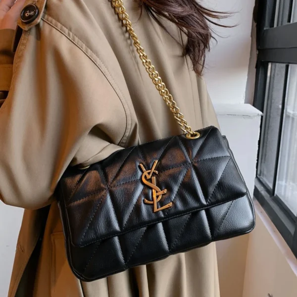 Sac à main carré en cuir PU avec pompon pour femme, sac messager initié, sac à main léger, marque de luxe, mode féminine – Image 2