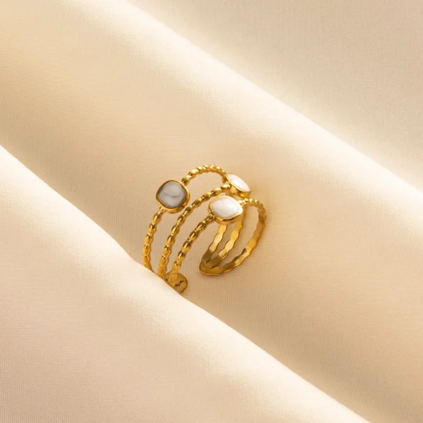 Bague en émail blanc pour hommes et femmes, soleil, lune, étoile, cœur, ailes, matiques en acier inoxydable, bijoux de doigt de style Ins, pas de décoloration, mode – Image 6