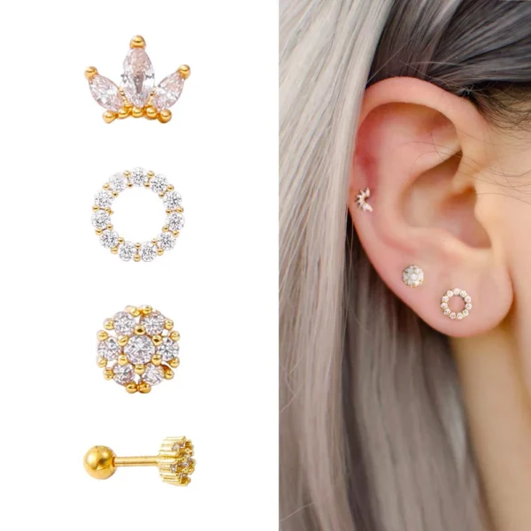 Mini Boucles d'Oreilles en Acier Inoxydable pour Femme, Bijoux de Piercing, Helix, Tragus, Cartilage, Nouveauté, 1 Pièce – Image 3