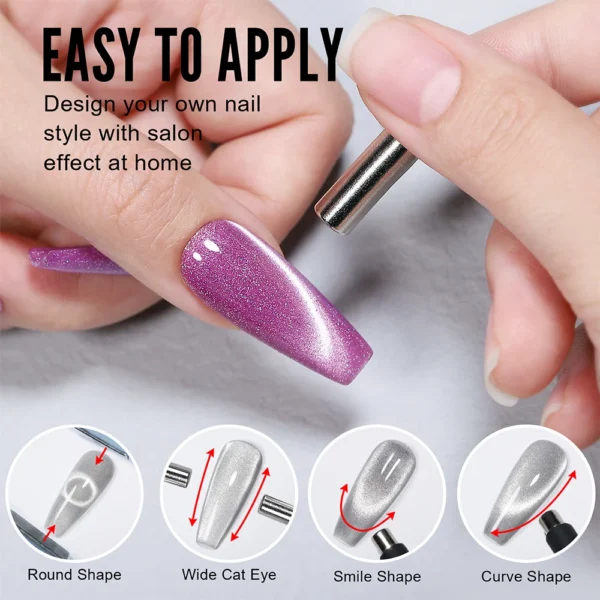 Vernis à Ongles Gel Œil de Chat MAYCHAOR Romantic Galaxy avec Aimant – Gel Arc-en-Ciel Magnétique Holographique – Image 3