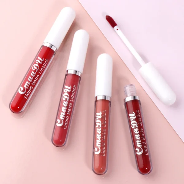 Rouge à lèvres mat velours sexy longue tenue – Rouge à lèvres liquide rose, coupe antiadhésive et formule imperméable, 18 nuances magnifiques – Image 4