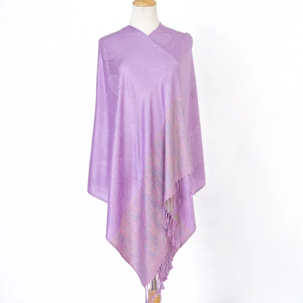 Châle en Satin de Luxe pour Femme, Écharpe Pashmina à la Mode – Image 2
