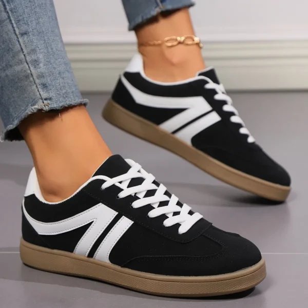 Baskets Plates de Luxe Confortables à Enfiler pour Femme, Chaussures d'Extérieur Légères et Souples, Nouvelle Collection Printemps 2024 – Image 4