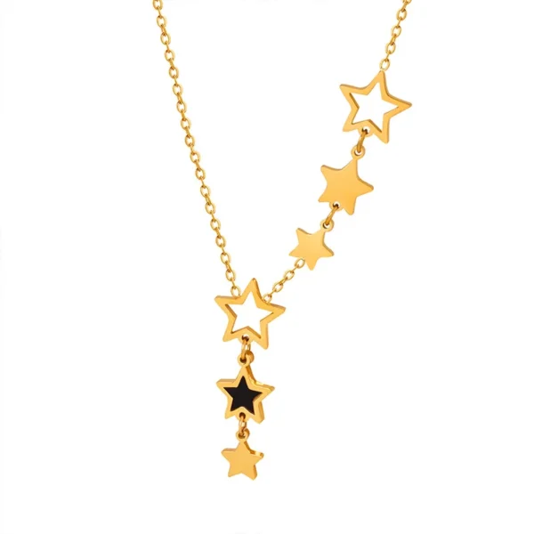 ChimStar-Collier pendentif pour femme, haute qualité, acier inoxydable, plaqué or, JOBlack, acrylique, accessoires de bijoux à la mode – Image 3