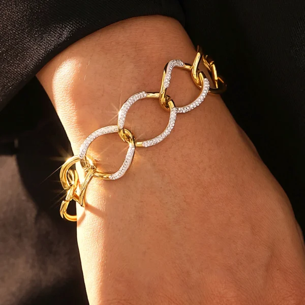 ChimJODesign-Bracelet en Acier Inoxydable pour Femme, Breloque de Luxe, Bijoux, Cadeau de Banquet de Mariage – Image 2