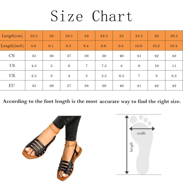 Sandales romaines ajourées pour femmes, chaussures de plage ouvertes, style gladiateur, grande taille 35-43, été – Image 6