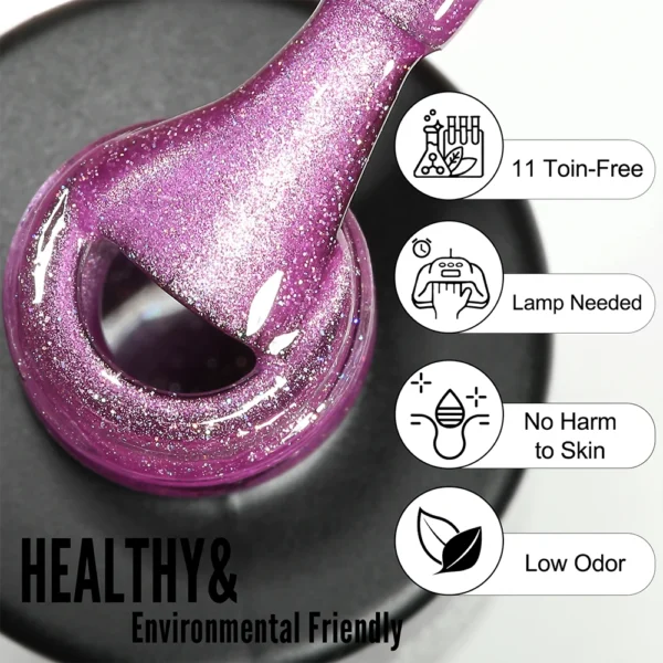 Vernis à Ongles Gel Œil de Chat MAYCHAOR Romantic Galaxy avec Aimant – Gel Arc-en-Ciel Magnétique Holographique – Image 2