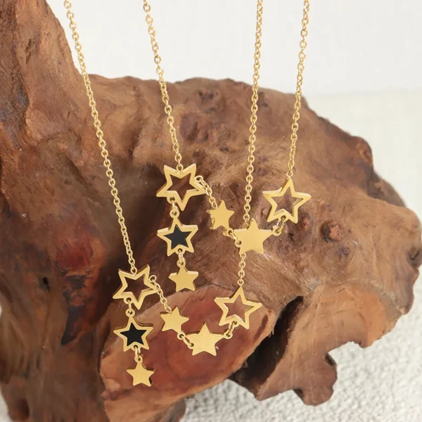 ChimStar-Collier pendentif pour femme, haute qualité, acier inoxydable, plaqué or, JOBlack, acrylique, accessoires de bijoux à la mode – Image 5