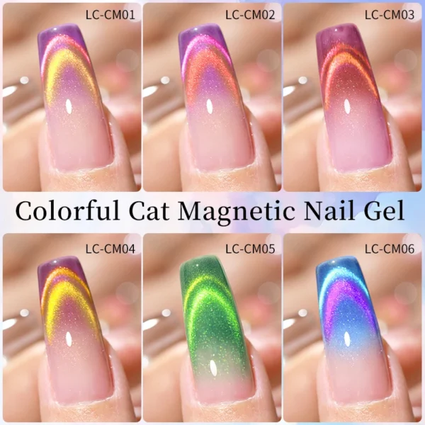 Vernis à ongles magnétique 9D réfléchissant scintillant arc-en-ciel semi-permanent à tremper – Image 3