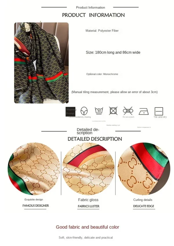 Châle arc-en-ciel à pois pour femmes, écharpe carrée, écharpe de sauna décorative, hijab populaire, marque de luxe. – Image 5