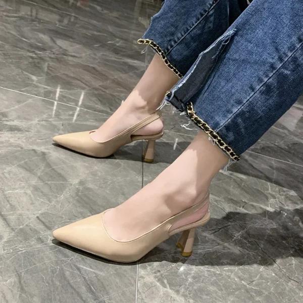 Talon aiguille Parker pointu pour femme, bouche peu profonde,  chaussures confortables et élégantes, mode estivale. – Image 4