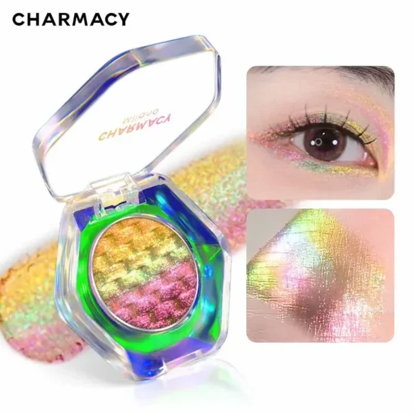 Ombre à Paupières Duochrome Rainbow – 5 Couleurs Multichromes Éclatantes