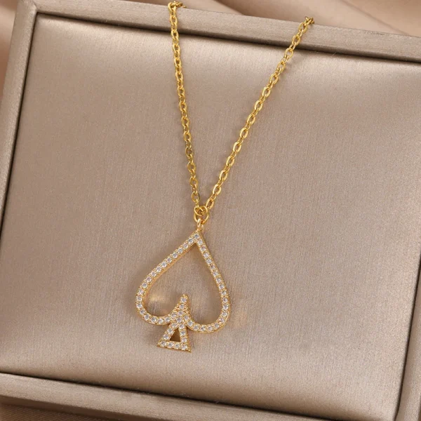 Collier en forme de cœur coloré pour femme JOJewelry en acier inoxydable. – Image 5