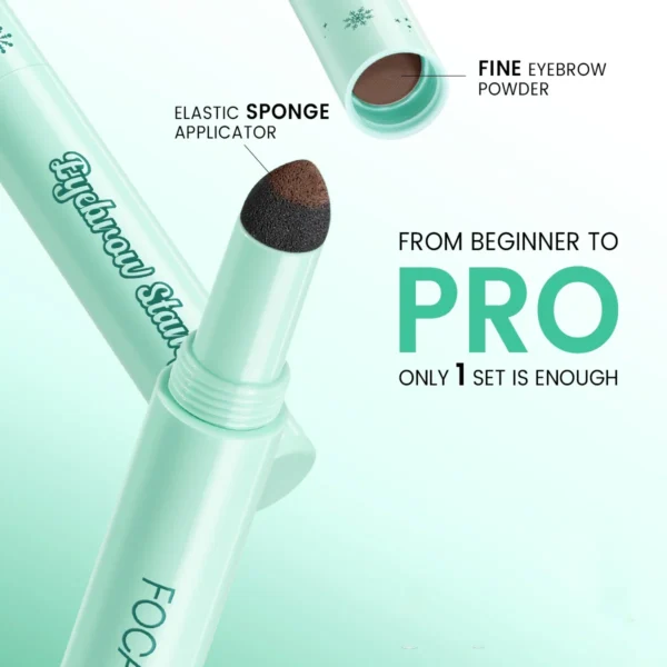 Poudre à sourcils naturelle et imperméable FOCALLURE – Tampon à sourcils multi-usages, hautement pigmenté, résistant à la transpiration – Image 5