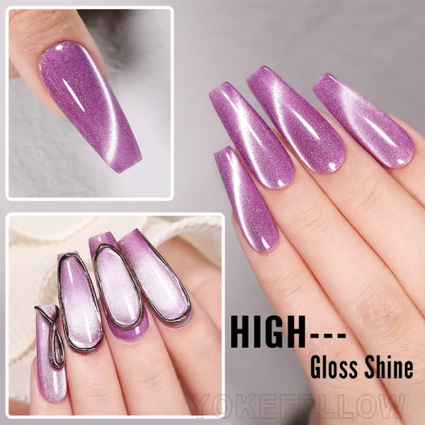 Vernis à Ongles Gel Œil de Chat MAYCHAOR Romantic Galaxy avec Aimant – Gel Arc-en-Ciel Magnétique Holographique – Image 4