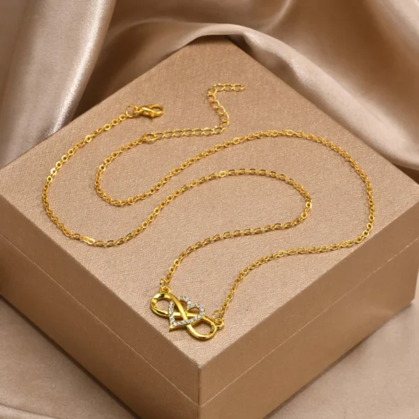 Collier Coeur Extron pour Femme, Bijoux Cubique, Colonne Vertébrale, Cadeaux d'Anniversaire pour Femme, Petite Amie, Fille – Image 4