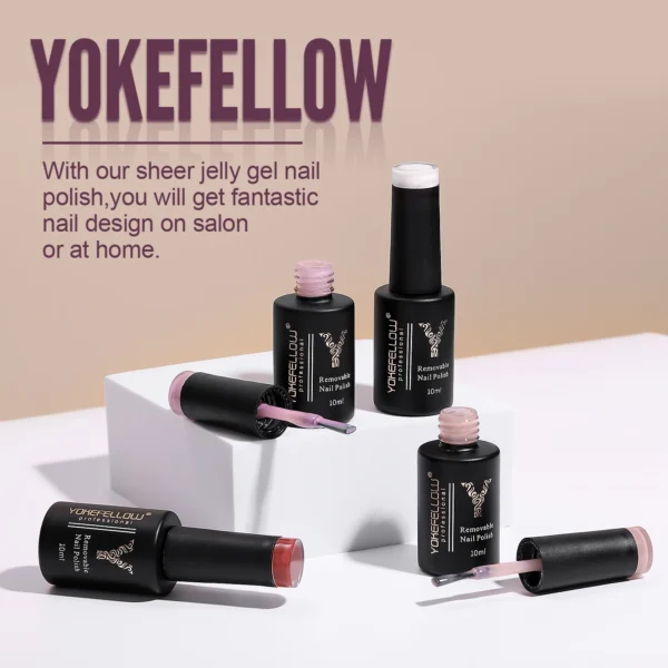 Gel Vernis À Ongles De Haute Qualité Translucide Blanc Laiteux Vernis À Ongles Tremper Hors UV LED Gel pour L'art des Ongles – Image 5
