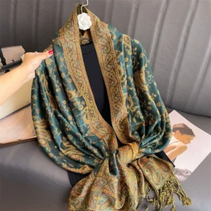 kf-S383710f0b38a49a08dd432a48db0ff149 Autumn Cashmere Pashmina Shawl, Women's Luxury Print Scarf, Warm Winter Cotton Stole